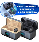 Microfone Lapela Duplo Sem Fio Magnético Anti Ruído - ON-2912 - (Cores Sortidas)