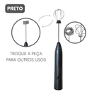 PRETA - (Premium) Mini Batedor Mixer Elétrico Portátil Bivolt | AJ-I22