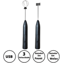 PRETA - (Premium) Mini Batedor Mixer Elétrico Portátil Bivolt | AJ-I22
