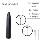 PRETA - (Premium) Mini Batedor Mixer Elétrico Portátil Bivolt | AJ-I22