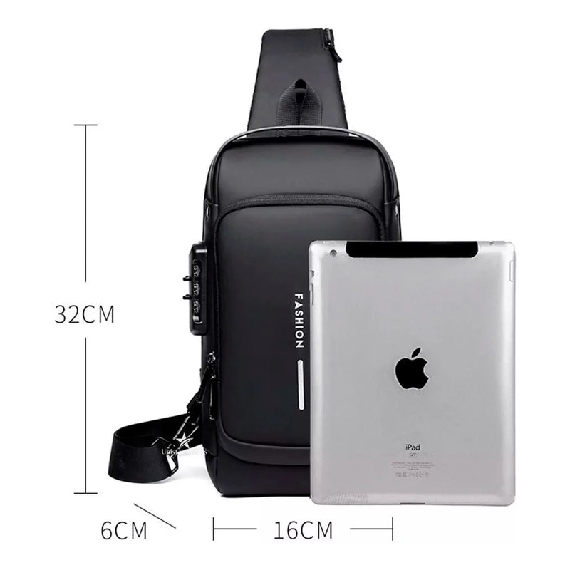 Slim Bag Mochila Anti-Furto com Senha USB