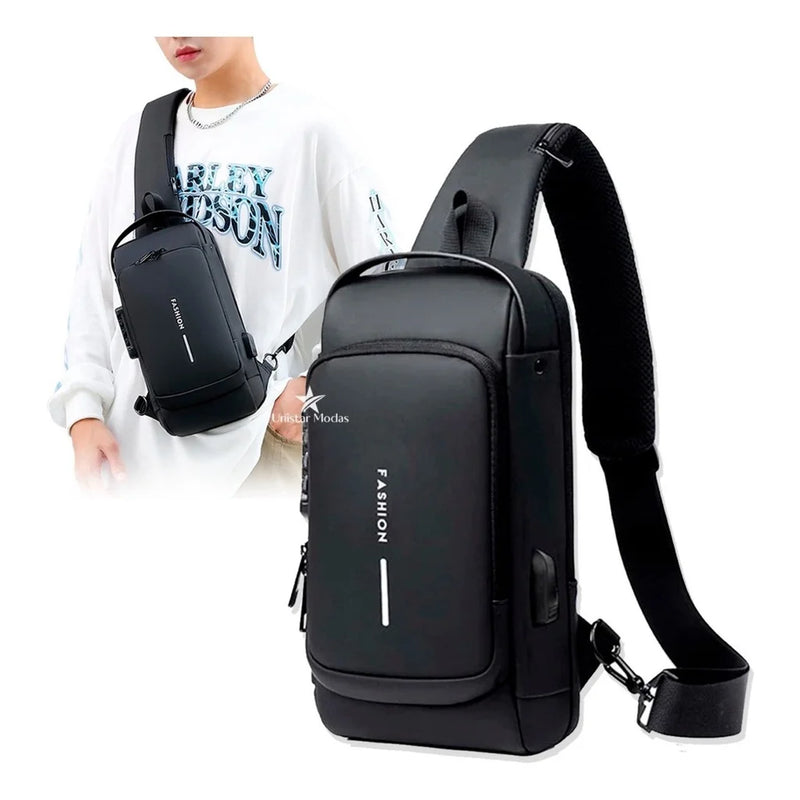 Slim Bag Mochila Anti-Furto com Senha USB